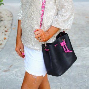 Hot Pink & Black Leopard Bucket Handbag